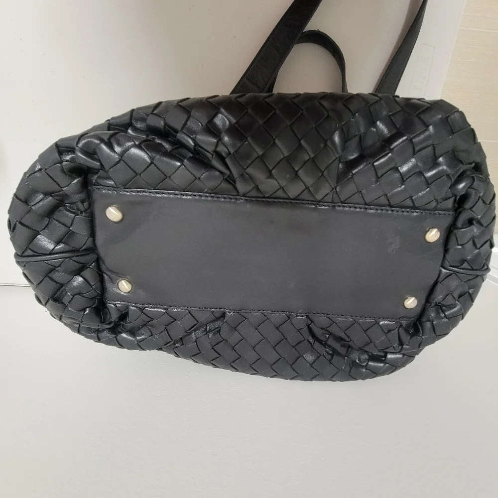 Michael Kors Newbury Woven Leather Shoulder Bag.